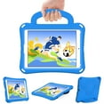 thumbnail image 1 of Decase for iPad 10.2 (2021/2020/ 2019),iPad 10.2 Case for Kids,Cute Football Pattern Shockproof Handle Stand Case for Apple iPad 9/8/ 7 Generation 10.2 Inch,Blue, 1 of 6