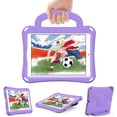 thumbnail image 1 of Decase for iPad 10.2 (2021/2020/ 2019),iPad 10.2 Case for Kids,Cute Football Pattern Shockproof Handle Stand Case for Apple iPad 9/8/ 7 Generation 10.2 Inch,Purple, 1 of 6