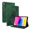 thumbnail image 1 of Decase for iPad 10th Generation 10.9 inch 2022 Case,Leather Flip Cover With Pencil Holder,Embossed Butterfly Pattern Folio Stand Card Pocket Auto Wake/Sleep Case for iPad 10.9 Inch, Green, 1 of 9