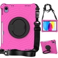 thumbnail image 1 of Decase for iPad 10th Generation 10.9 inch 2022 Case,Shockproof Kids-Friendly Rubber Cover with Stable Kickstand, Rotating Handle Grip, Shoulder Strap & Pencil Holder, Rose, 1 of 7