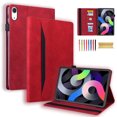 thumbnail image 1 of Decase for iPad 10th Generation Case with Pencil Holder, Front Pocket & Credit Card Slots PU Leather Full body Cover Multi-Angle Viewing Stand Folio Case for iPad 10th Gen 10.9" 2022,Red, 1 of 1