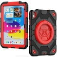 thumbnail image 1 of Decase for iPad 10th Generation Cute Tablet Shell,Kids Friendly Hybrid Shockproof Drop Proof Cover for iPad 10th Generation 10.9 Inch 2022 With Ring Handle Kickstand & Shoulder Strap, Black+Red, 1 of 7