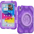 thumbnail image 1 of Decase for iPad 10th Generation Cute Tablet Shell,Kids Friendly Hybrid Shockproof Drop Proof Cover for iPad 10th Generation 10.9 Inch 2022 With Ring Handle Kickstand & Shoulder Strap, Purple, 1 of 7