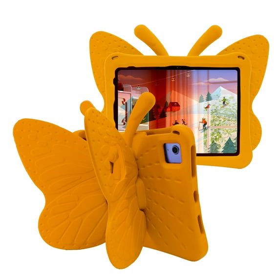 Decase for iPad 10th Generation Kids Case 10.9 Inch(2022), 3D Cartoon Pretty Butterfly EVA Foam Lightweight Kid Proof Rugged Shockproof case with Kickstand,for iPad 10th Generation - Orange