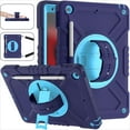 thumbnail image 1 of Decase for for iPad 9th/ 8th/ 7th Gen Military Grade Protection Case,Built-in Rotation Ring Stand,with Shoulder Strap & Hand Strap,with Pen Holder,Rugged Shockproof Heavy Duty Case Cover,Navyblue, 1 of 13