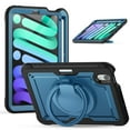 thumbnail image 1 of Decase for iPad Mini 7 Case 2024 (A17 Pro) Case,Rugged Durable Shockproof Tablet Cover with 360° Rotating Hand Strap Foldable Hidden Stand,for iPad Mini 7th/6th Generation Case (2024/2021),Navyblue, 1 of 9