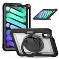 thumbnail image 1 of Decase for iPad Mini 7 Case 2024 (A17 Pro) Case,Rugged Durable Shockproof Tablet Cover with 360° Rotating Hand Strap Foldable Hidden Stand,for iPad Mini 7th/6th Generation Case (2024/2021),Clear, 1 of 9