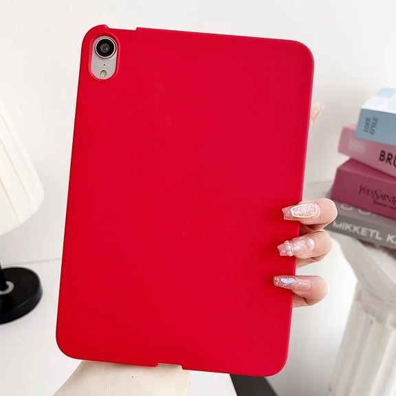Decase for iPad Mini (A17 Pro, 2024 Model, 7th Generation) / Mini 6 (2021 Model, 6th Generation),Soft Skin Silicone Side Corner Protective Cover for 8.3" iPad Air 7th&6th Generation Tablet,Red