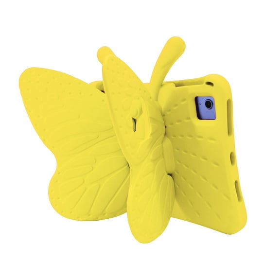 Decase for iPad Mini Tablet Case,3D Cute Butterfly Pattern Child Proof Tablet Shell Drop Protection Kickstand Hybrid Protective Case for iPad mini 5th/4th/3rd/2nd/1st Gen , Yellow