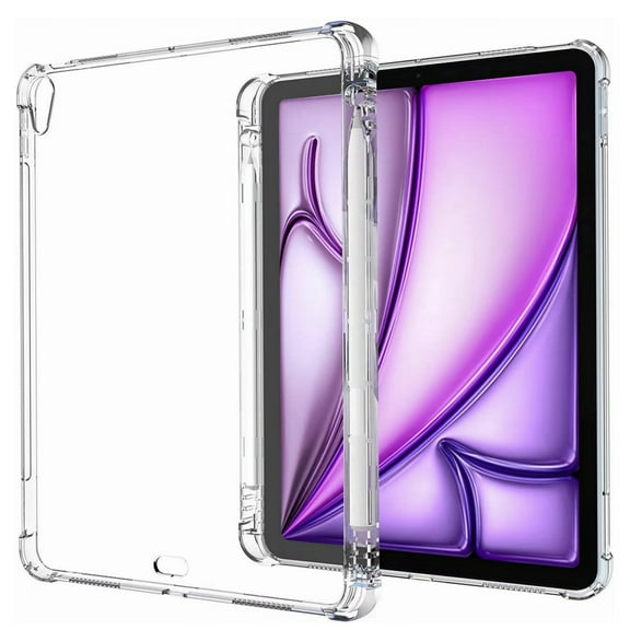 Decase for iPad Pro 11 Inch Clear Case (2024, 5th Gen),Ultra Thin Soft TPU Lightweight Cover Built-in Pen Holder Minimalist/Drop-proof/Scratch-resistant/Anti-Yellowing Tablet Shell,Transparent