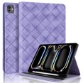 thumbnail image 1 of Decase for iPad Pro 12.9 2022/2021/ 2020/2018 Cover with Pencil Holder/Pockets,Auto Wake/Sleep,Folio Stand Embossed PU Leather Smart Wallet Shell for iPad Pro 12.9 6th/ 5th/ 4th/ 3rd Gen,Purple, 1 of 10