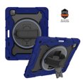 thumbnail image 1 of Decase for iPad Pro 12.9 2022/2021/2020/2018  Military Grade Protection Case,Built-in Hand Strap,Rotation Ring Stand,Rugged Shockproof Heavy Duty Drop Proof Protective Cover,Deep Blue, 1 of 8