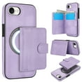 thumbnail image 1 of Decase for iPhone 13 Flip PU Leather Back Cover with 2-in-1 Detachable Magnetic Wallet with 5 Card Slots Compatible Mag-Safe and RFlD Blocking Kickstand and Wireless Charging,Purple, 1 of 6