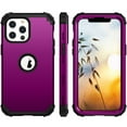 thumbnail image 1 of Decase for iPhone 13 Pro Case, Heavy Duty PC Silicone Hybrid Rugged Shockproof Case, Full Body Protective Scratch Resistant Cover For iPhone 13 Pro 6.1 inch,Purple, 1 of 5
