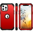 thumbnail image 1 of Decase for iPhone 13 Pro Max Case, Heavy Duty PC Silicone Hybrid Rugged Shockproof Case, Full Body Protective Anti-Scratch Cover For iPhone 13 Pro Max, Red, 1 of 5