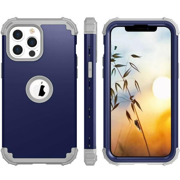 Decase for iPhone 13 Pro Max Case, Heavy Duty PC Silicone Hybrid Rugged Shockproof Case, Full Body Protective Anti-Scratch Cover For iPhone 13 Pro Max, Darkblue