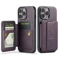 thumbnail image 1 of Decase for iPhone 14 Credit Card Slot Wallet Case,Built-in Foldable Kickstand,RFID Blocking Design,Slim Shockproof Flip PU Leather Compatible with Magnetic Car Mount Case Cover,Purple, 1 of 9