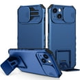 thumbnail image 1 of Decase for iPhone 14 Hybrid Rugged Case with Slide Camera Lens Cover Built-in Kickstand Full Body Protection Shockproof Scratch Resistant Slim Thin Case for iPhone 14,Blue, 1 of 8