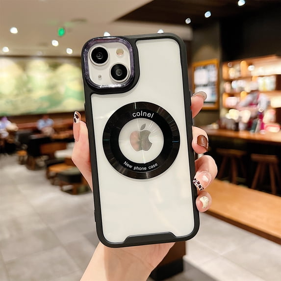 Decase for iPhone 14 Magnetic Clear Case,Compatible with MagSafe,Slim Shockproof Anti-Scratch Drop Proof Non-Yellowing Anti-Fingerprint Clear Back Cover Case,Black