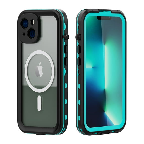 Decase for iPhone 14 Plus Case Waterproof, Compatible with Magsafe Magnetic Protective iPhone 14 Plus Case Magnet Shockproof Full Body Clear with Screen Protector,Blue