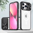 thumbnail image 1 of Decase for iPhone 14 Pro Case with Slide Camera Cover, Built in Magnets Compatible with MagSafe, Hybrid Clear Acrylic Back Shockproof Protective 6.1 inches Cover, Black, 1 of 6