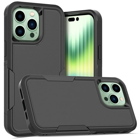 Decase for iPhone 14 Pro Max 6.7" Case, Dual Layer Shockproof Heavy Duty Rugged Hybrid Sturdy Protective PC + TPU 2 IN 1 Cover Case for Apple iPhone 14 Pro Max, Black