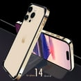 thumbnail image 1 of Decase for iPhone 14 Pro Max Aluminum Frame Metal Bumper Frame Slim Hard Case, Metal Frame Armor Bumper Raised Edge Protection No-Back Case for iPhone 14 Pro Max 6.7", Gold, 1 of 9