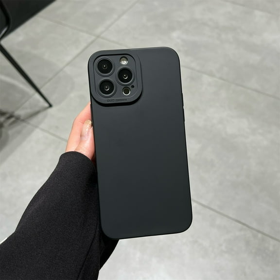 Decase for iPhone 14 Pro Max Phone Case,Camera Lens Protector,Slim Fit Rugged Shockproof Anti-Scratch Liquid Silicone Rubber Lightweight Flexible Soft Protective Cover,Black