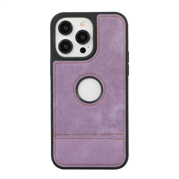 Decase iPhone 14 Pro Max Phone Case,PU Leather Ultra Slim Fit Logo View Luxury Elegant Business Anti-Scratch Cover Shell,for iPhone 14 Pro Max,Purple
