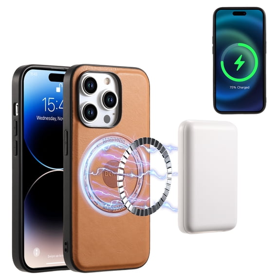 Decase for iPhone 14 Pro Max Wallet Phone Case,with Magnetic Detachable Card Slot,Compatible with MagSafe,Slim PU Leather Shockproof Kickstand Anti-Fall Magnetic Wallet Case Cover,Khaki