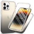 thumbnail image 1 of Decase for iPhone 14 Pro Two-layer Protection Case,Built-in Screen Protector,Slim Shockproof Anti-Scratch TPU Bumper Drop Proof Protective Clear Gradient Phone Case Cover,Black, 1 of 4