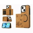 thumbnail image 1 of Decase for iPhone 14 Pro Wallet Stand Case,Compatible with Mag Safe,Magnetic 2 in1 Detachable Card Slot Purse,Hybrid PU Leather Rugged Shockproof Anti-Fall Pattern Phone Cover Case,Brown, 1 of 7