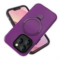 thumbnail image 1 of Decase for iPhone 15 Case,Rugged Shockproof with Built-in Ring Holder Stand Triple Layer Protector,Heavy Duty Military Grade Protection Anti-Scratch TPU Bumper Hard PC Back  Cover,Darkpurple, 1 of 5