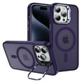 thumbnail image 1 of Decase for iPhone 15 with Hidden Camera Stand,Translucent Case PC + TPU Phone Cover [Compatible with Mag-Safe] Ultra Thin Matte Shockproof Case for Apple iPhone 15,Darkpurple, 1 of 9