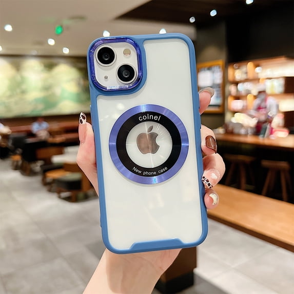 Decase for iPhone 15 Magnetic Clear Case,Compatible with MagSafe,Slim Shockproof Anti-Scratch Drop Proof Non-Yellowing Anti-Fingerprint Clear Back Cover Case,Royalblue