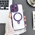 thumbnail image 1 of Decase for iPhone 15 Plus Case with Invisible Magnetic Ring Holder Stand and Compatible with MagSafe,Slim Rugged Shockproof Lens Protector Clear Back Cover Case for iPhone 15 Plus, Darkpurple, 1 of 10