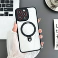 thumbnail image 1 of Decase for iPhone 15 Plus Case with Invisible Magnetic Ring Holder Stand and Compatible with MagSafe,Slim Rugged Shockproof Lens Protector Clear Back Cover Case for iPhone 15 Plus, Black, 1 of 10