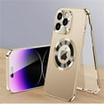 thumbnail image 1 of Decase for iPhone 15 Plus Full Body Protection Case with Built-in Screen Protection,Rugged Shockproof with 
 Lens Protector Plating Metal Frame Anti-Scratch PC Clear Back Cover Case,Gold, 1 of 8