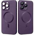 thumbnail image 1 of Decase for iPhone 15 Pro Compatible with Mag Safe Case,Camera Lens Protector,Slim Magnetic Shockproof Anti-Scratch Anti-Fingerprint Skin Friendly Matte Back Cover Case for iPhone 15 Pro,Purple, 1 of 5