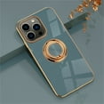 thumbnail image 1 of Decase for iPhone 15 Pro Max 2023 Plating Edge Shockproof Case,Rugged  Anti-Scratch with 360°Rotation Ring Holder Stand Case,Slim TPU Bumper Luxury Phone Case for iPhone 15 Pro Max,Gray, 1 of 8