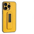 thumbnail image 1 of Decase for iPhone 15 Pro with Push-pull Kickstand Phone Case,Camera Lens Protector,Slim PU Leather Shockproof Skin-Friendly Stain-Resistant Drop Proof Protective Case,Yellow, 1 of 10