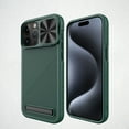 thumbnail image 1 of Decase for iPhone 15 Rugged Case with Slide Camera Lens Protector,Support Wireless Charging Heavy Duty Anti-Scratch Anti-Slip Hidden Kickstand Magnetic Phone Cover,for iPhone 15 2023,Green, 1 of 11
