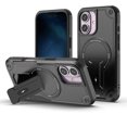 thumbnail image 1 of Decase for iPhone 16 Case with Kickstand, Compatible with MagSafe, Military-Grade Drop Protection Heavy Duty Hybrid Shockproof Rugged Protective Phone Cover for iPhone 16,Black, 1 of 7
