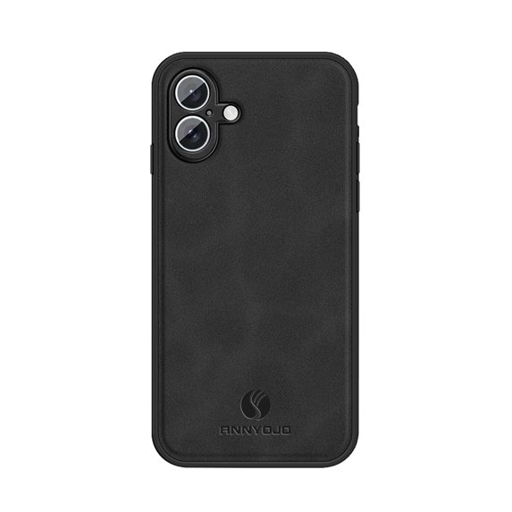 Decase for iPhone 16 Plus 6.7 inch TPU+Suede PU Leather Case, Anti-Vibration Anti-Slip Anti-Scratch,Compatible with Car Mount,Ultralight Luxury Case for iPhone 16 Plus, for Men Women,Black