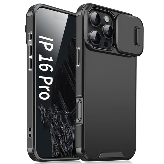 Decase for iPhone 16 Pro Case Compatible with Mag-safe, PC+TPU Back Cover Magnetic Case with Slide Camera Cover, Slim Case for Apple iPhone 16 Pro 6.3 inch,Black