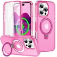 thumbnail image 1 of Decase for iPhone 16 Pro Max Built-in Screen Protector ,Compatible with Mag-Safe,Ring Kickstand Shockproof Translucent Matte Hard Shell Soft Silicone Bumper Case for iPhone 16 Pro Max,Rose, 1 of 6