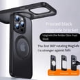 thumbnail image 1 of Decase for iPhone 16 Pro Max Case, Compatible with Mag-safe with 360° Rotatable Ring Stand, Magnetic Ring Holder, Military Grade Shockproof Translucent Back Slim Phone Case,Black, 1 of 11