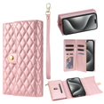 thumbnail image 1 of Decase for iPhone 16 Pro Max Wallet Case with Crossbody Strap & Hand Strap, Luxury Leather Flip Case with Card Holder Zipper Purse Wallet Protective Case,Rosegold, 1 of 6