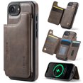 thumbnail image 1 of Decase for iPhone 16e Magnetic Case, Detachable Leather Wallet Case with Card Holder Slots,RFID Blocking Hybrid Back Cover,Wireless Charging Support,Shockproof Protective Cover,Coffee, 1 of 9