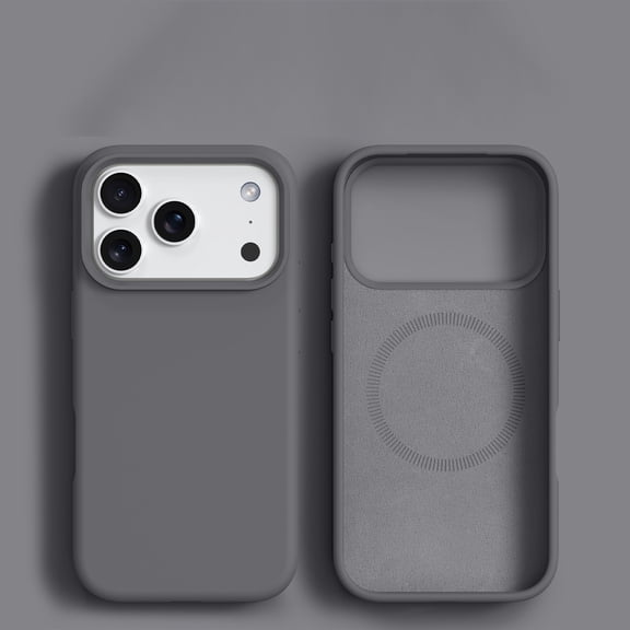 Decase for iPhone 17 Pro Max Slim Mag-Safe Case,Premium Silicone Case with Soft Anti-Scratch Microfiber Lining,Shockproof Protective Phone Case,Flexible TPU Magnetic Matte Back Cover,Gray